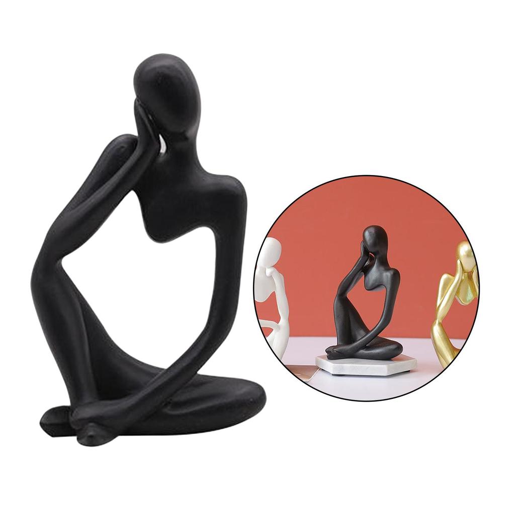 Resin Thinker Sculpture Creative Home Figurine Birthday Gifts Hollow Statues