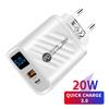 USB и Type-C Цифровой Дисплей Зарядное Устройство 5V 2.4A EU/US/UK Зарядная Головка для Мобильного Телефона