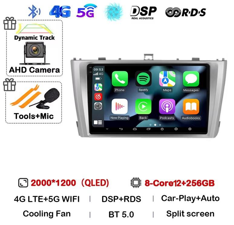 Android 14 Carplay Auto для Toyota Avensis 3 2008 2009 2010 2011 2012 2013- 2015 Автомобильный Радио Мультимедиа Стерео Плеер GPS 4G WIFI