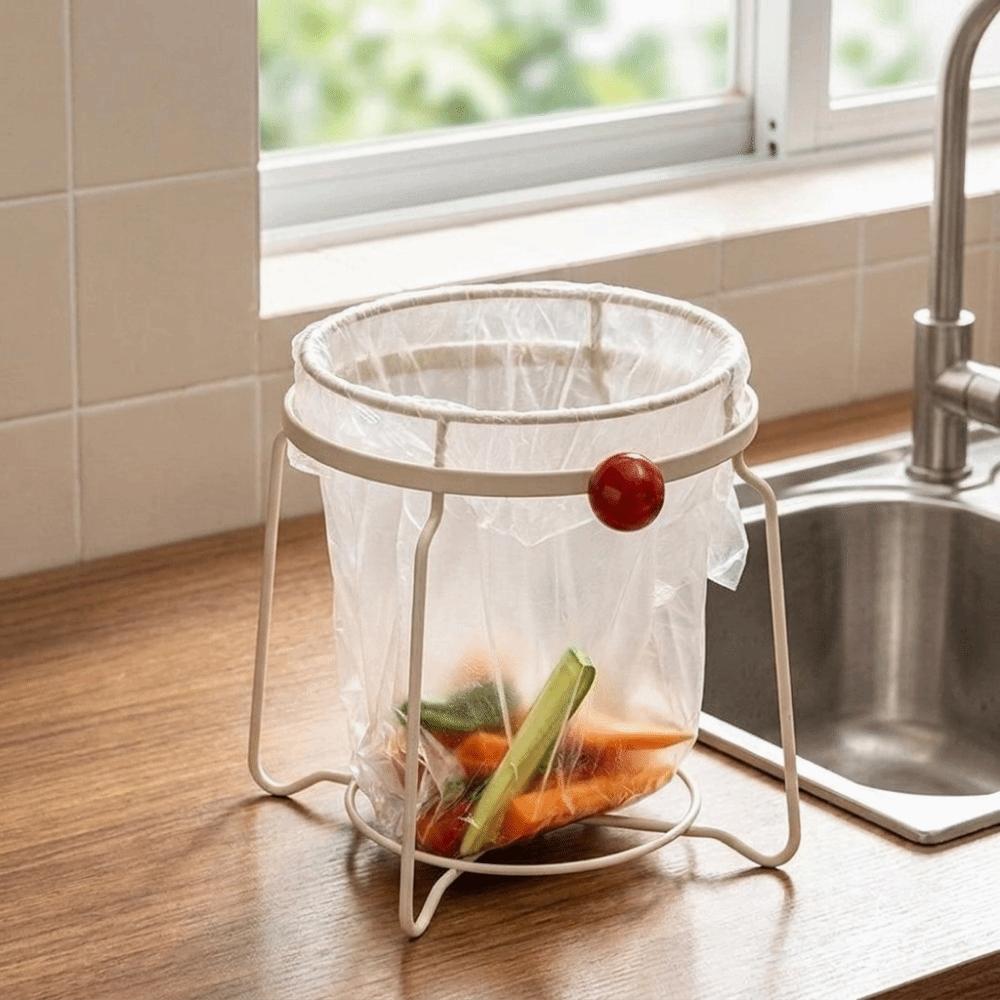 Stainless Steel Trash Bag Holder Rust-proof Garbage Bag Stand Kitchen Storage Rack Kitchen Use