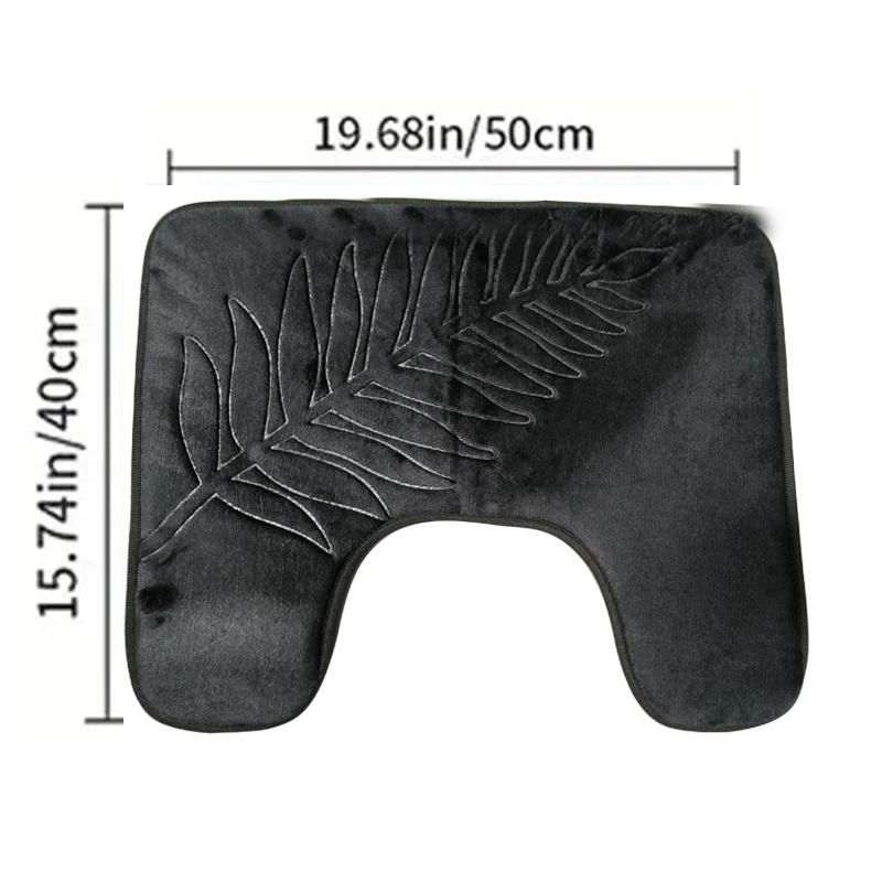 3 Piece Bathroom Mat Memory Foam Ultra Soft and Absorbent Leaf Bath Rugs Thick Washable For Bathroom Toilet Tub Mat Set