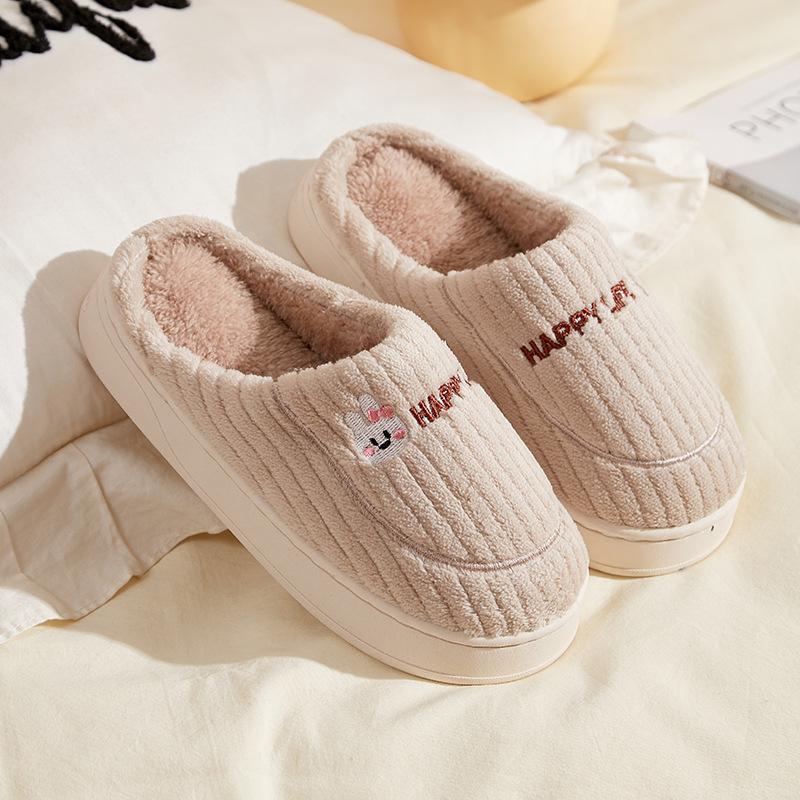 Cotton Slippers Women's Winter Home Home Home Warm Non-slip Thick Bottom Couple New Wool Slippers Men's Autumn and Winter