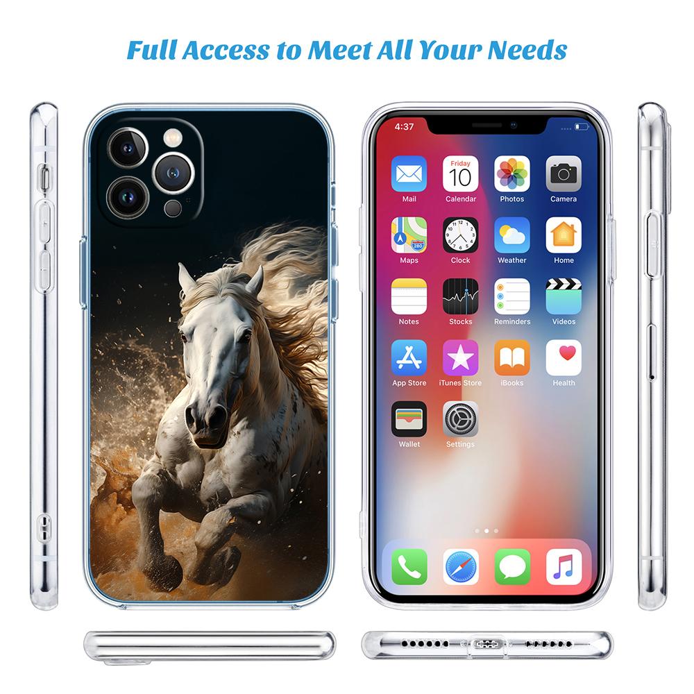 CJ53 Fine Horse Soft Shell Transparent Phone Case for Motorola Moto Edge 20 30 40 50 S30 Fusion Ultra Pro Neo Lite + G200 G23