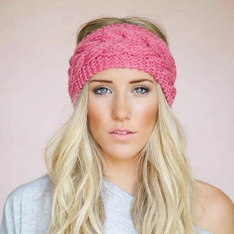 Зимние широкие повязки на голову для женщин, вязаный теплый тюрбан, повязка на голову, толстые массивные грелки для ушей, мягкие эластичные вязаные крючком повязки для волос, банданы, аксессуары для волос