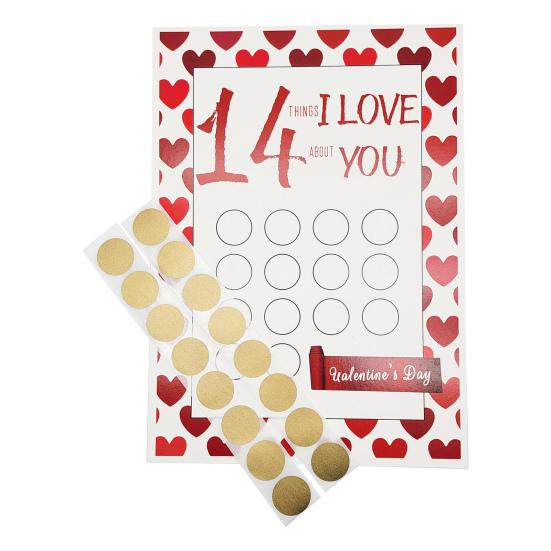 1 комплект скретч-карт «Любовь о 14 вещах, которые я тебе» ко Дню святого Валентина, скретч-карта с романтическим принтом