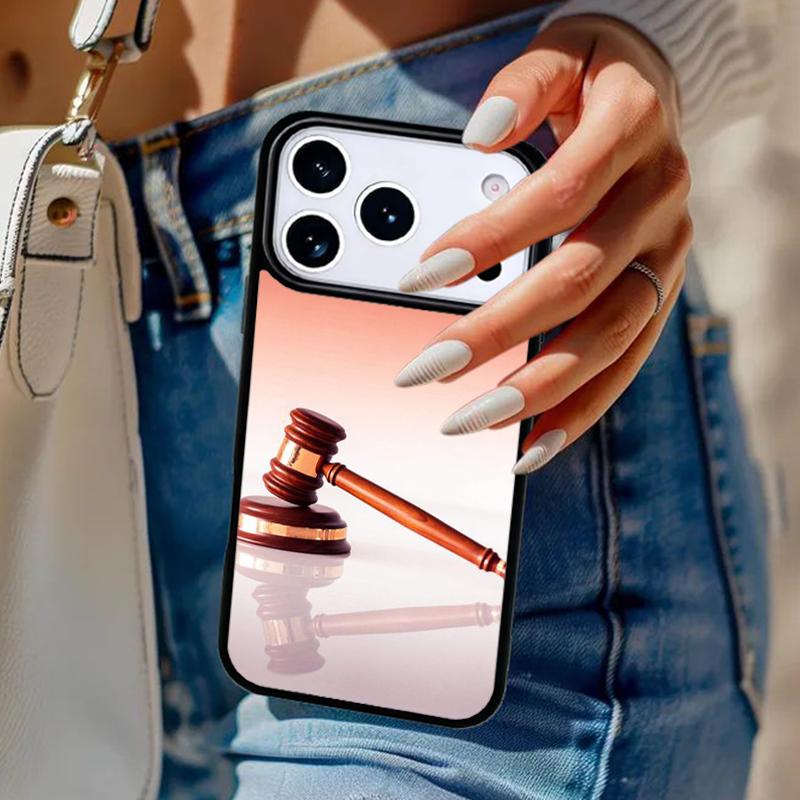 Чехол для телефона Судья Закон Молоток Правосудие Для iPhone 17 Air 14 15 13 12 Max Чехол Для Apple 14 15 16 16e 11 Pro Max Plus Coque