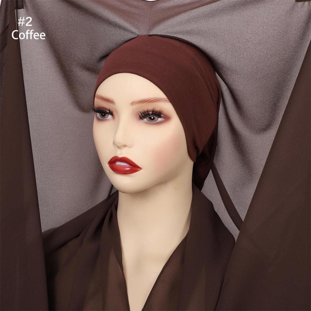 Solid Pearl Chiffon Scarf, Base Cap, & Magnetic Buckle Set