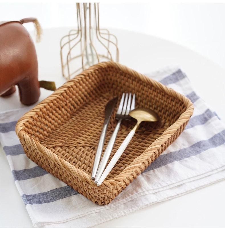 Вьетнамская ручная плетеная осенняя лоза корзина для закусок, фруктов или конфет - Идеально подходит для гостиной или журнального столика.