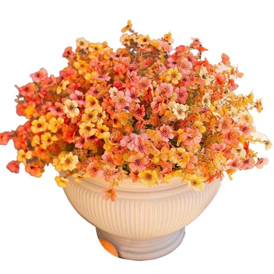 12 пучков искусственных цветов для улицы, разноцветная ипомея с эвкалиптом, устойчивый к УФ-излучению искусственный шелковый цветок для весны и лета, для дома, кашпо, крыльца