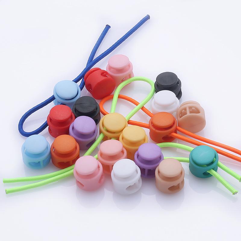 Colorful Elastic Double-Hole Spring Stopper for Shoelaces & Nylon Bags