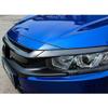 8 Pcs/Set Car Front Bumper Grilles Decal Stickers For Honda Civic 10th 2016-2018 Carbon Fiber Texture Decoration Sticker Trim