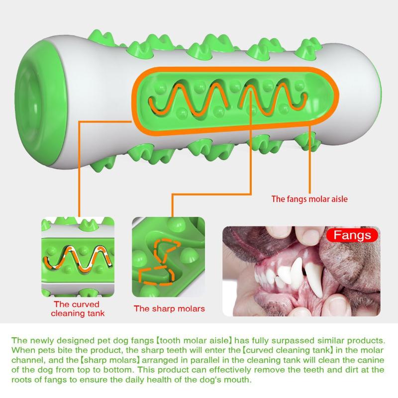 Interactive Dog Chew Toy for Teeth Cleaning Bone-Shaped Tough Rubber Toy