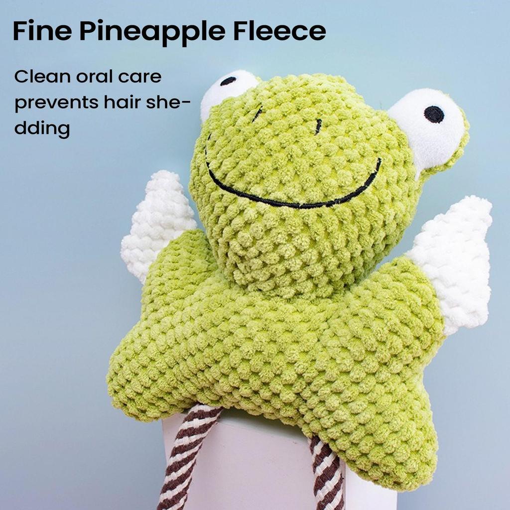 Пищащие игрушки для собак Форма лягушки Развлекательные с шуршалками Пищащие плюшевые игрушки для собак для щенков разных пород Прорезывание зубов Жевание Зубы