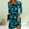 Women Casual Dress Autumn Pink Roses Print Dresses For Women O-neck Short Sleeve Dress Plus Size