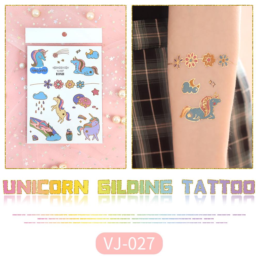 Metallic Unicorn Temporary Tattoos for Kids
