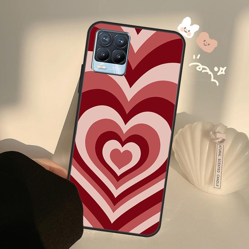 Latte Love Тоннель Коричневое Сердце Чехол Для Realme C75 C63 C61 C55 C51 C53 C25 C65 C67 C71 11 12 13 14 15 Pro Plus GT6 GT7 Pro
