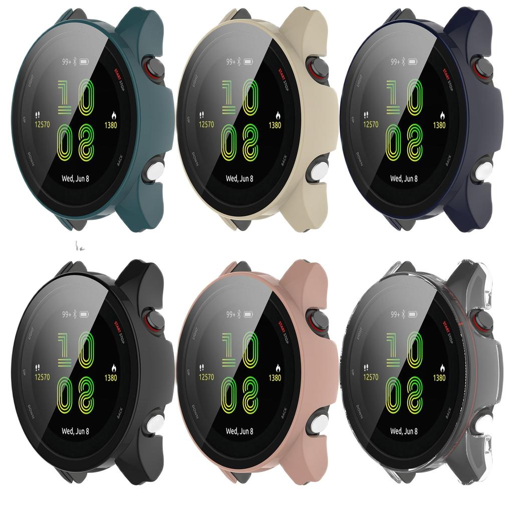 2 In1 PC Full Protective Case For Garmin Forerunner 255 255S Glass Screen Protector Cover Hard Shell Bumper Frame Case + Film