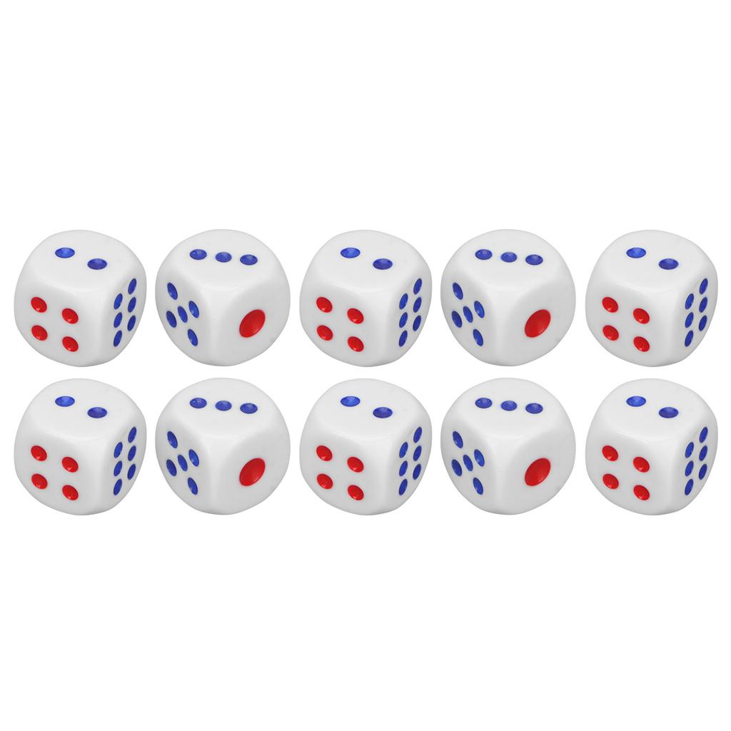 10pcs 6 Sided Dice Interesting Safe Waterproof Durable Portable Standard Dice for Entertainment