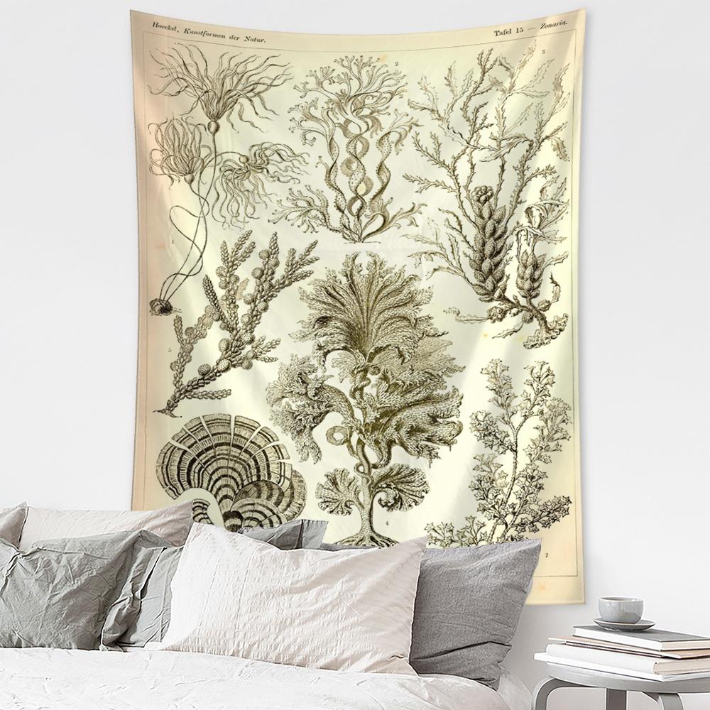 Карта идентификации подводных насекомых, настенный гобелен в богемном стиле, психоделическое колдовство, искусство, загадочный домашний декор