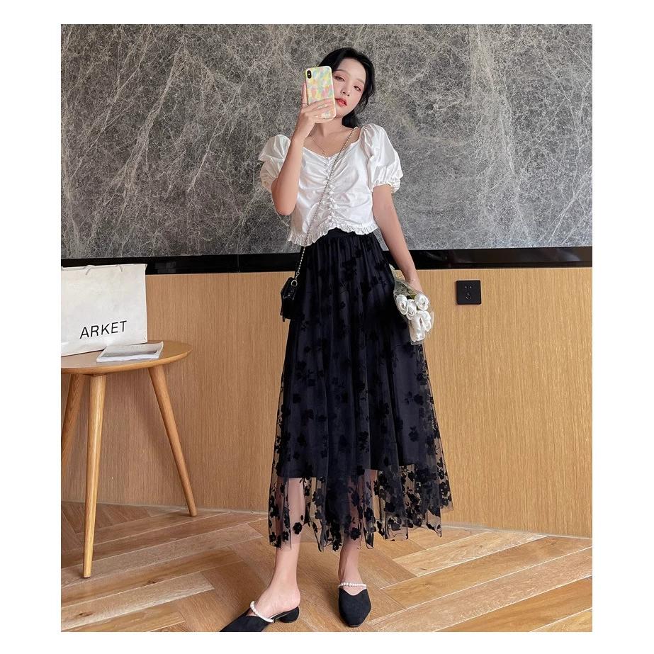 Mesh Skirt, Women's Summer Big Swing Skirt, Thin Veil Skirt, Hanging Feeling Skirt, Covering The Hips and Showing Off Thinness