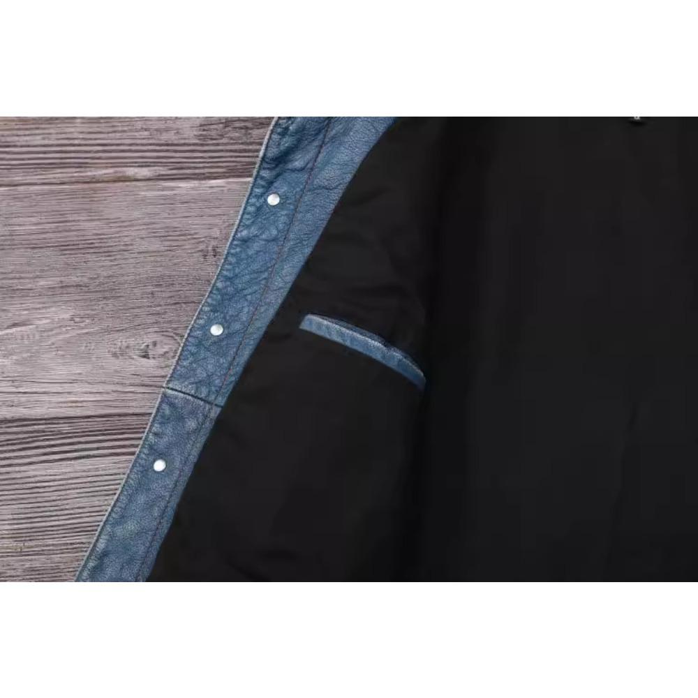 Китайский размер винтажная синяя натуральная кожаная куртка мужская 506 стиль Slim Fit короткая воловья кожа мужское кожаное пальто осень