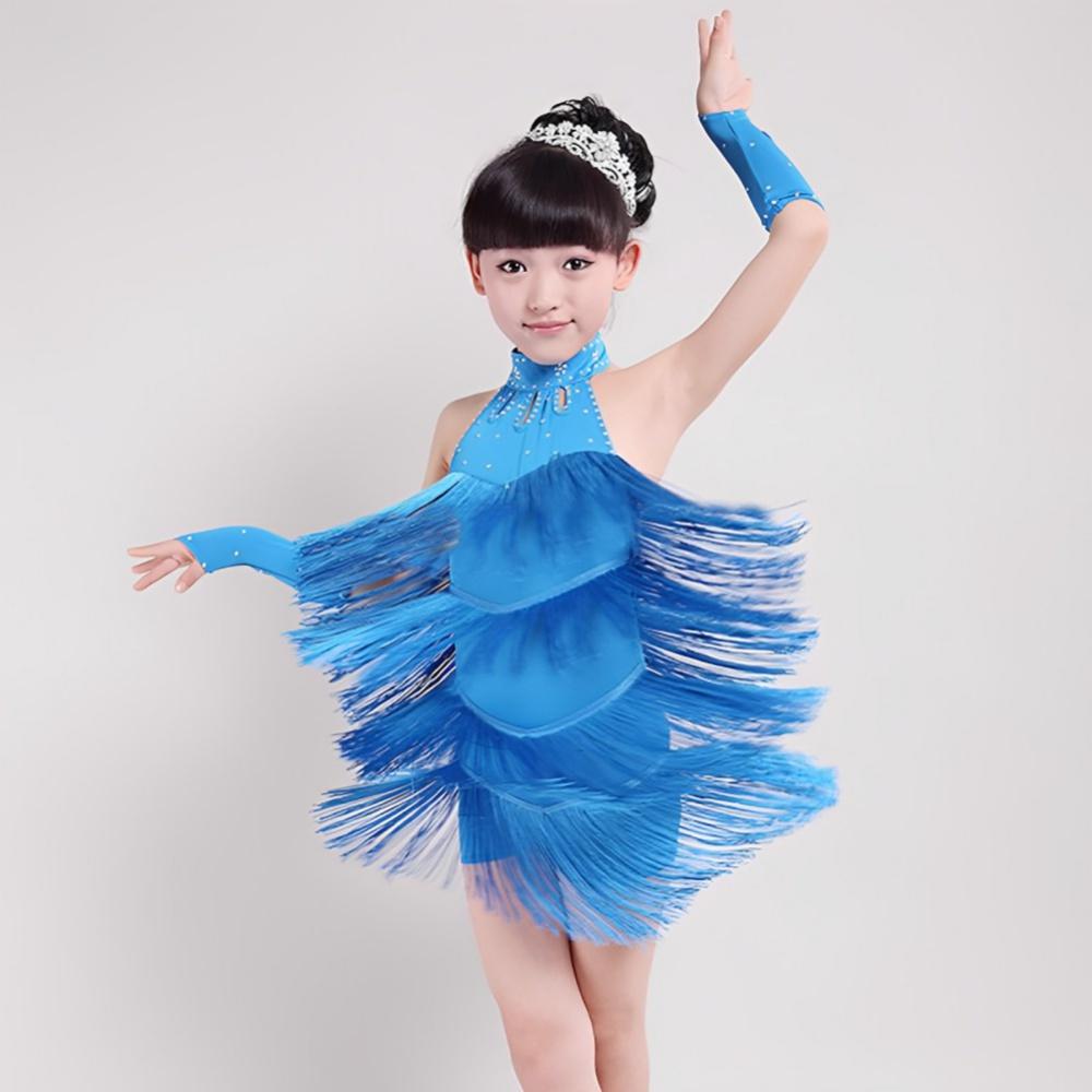 Kids Girls Dance Outfits Belly Dance Cha Cha Dress Latin Salsa Costumes
