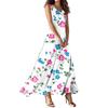 Женское летнее повседневное модное платье с принтом, платье без рукавов с V-образным вырезом