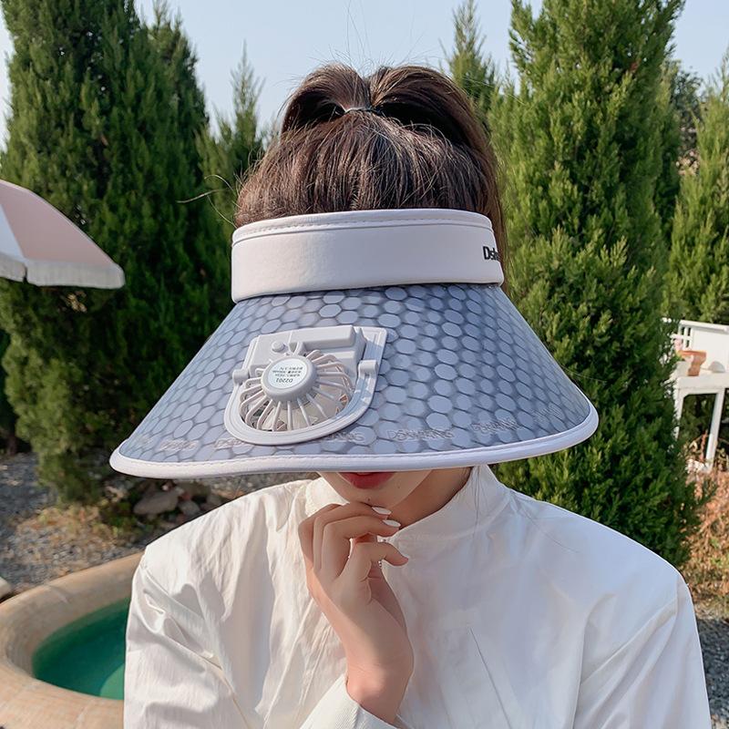 Летняя уличная шляпа от солнца для детей с широкими полями и вентилятором, перезаряжаемая шляпа с открытым верхом, универсальная модная шляпа от солнца