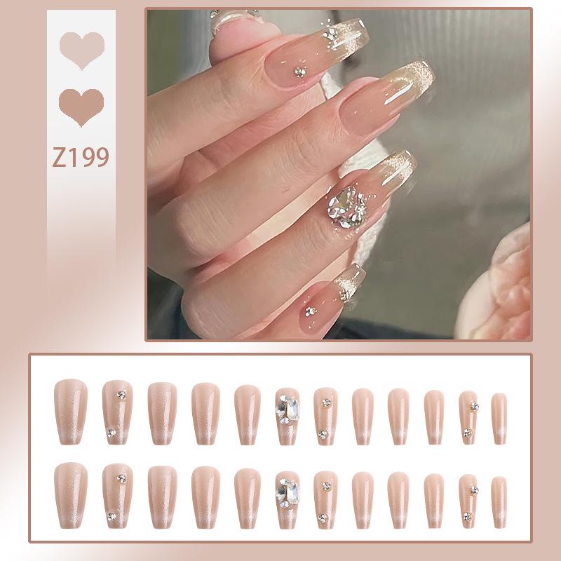 Роскошный прозрачный румянец, набор накладных ногтей «Розовый пузырь» с носимыми наклейками