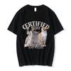 Funny CerTified Pussy Lover Cat Meme T Shirt Men Women Fashion Vintage T-shirts Cotton Casual Oversized Male T Shirts Streetwear