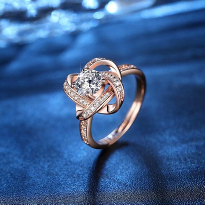 S925 Silver Ring European and American Style Inlaid Diamond Four-leaf Clover Open Adjustable Ring Fashionable Versatile