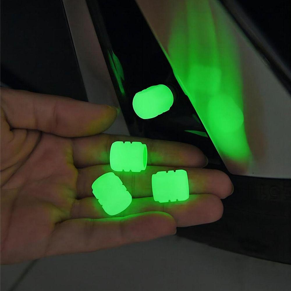8Pcs Self-luminous Glowing Tire Valve Caps Super Bright Tyre Valve Stem Cover Motorcycle Wheel