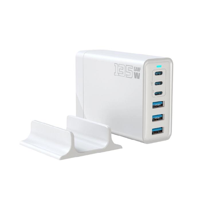 Зарядная головка 135 Вт с портом USB Type C Адаптер для зарядки Пластиковая текстура Идеально для путешествий Зарядка различных устройств