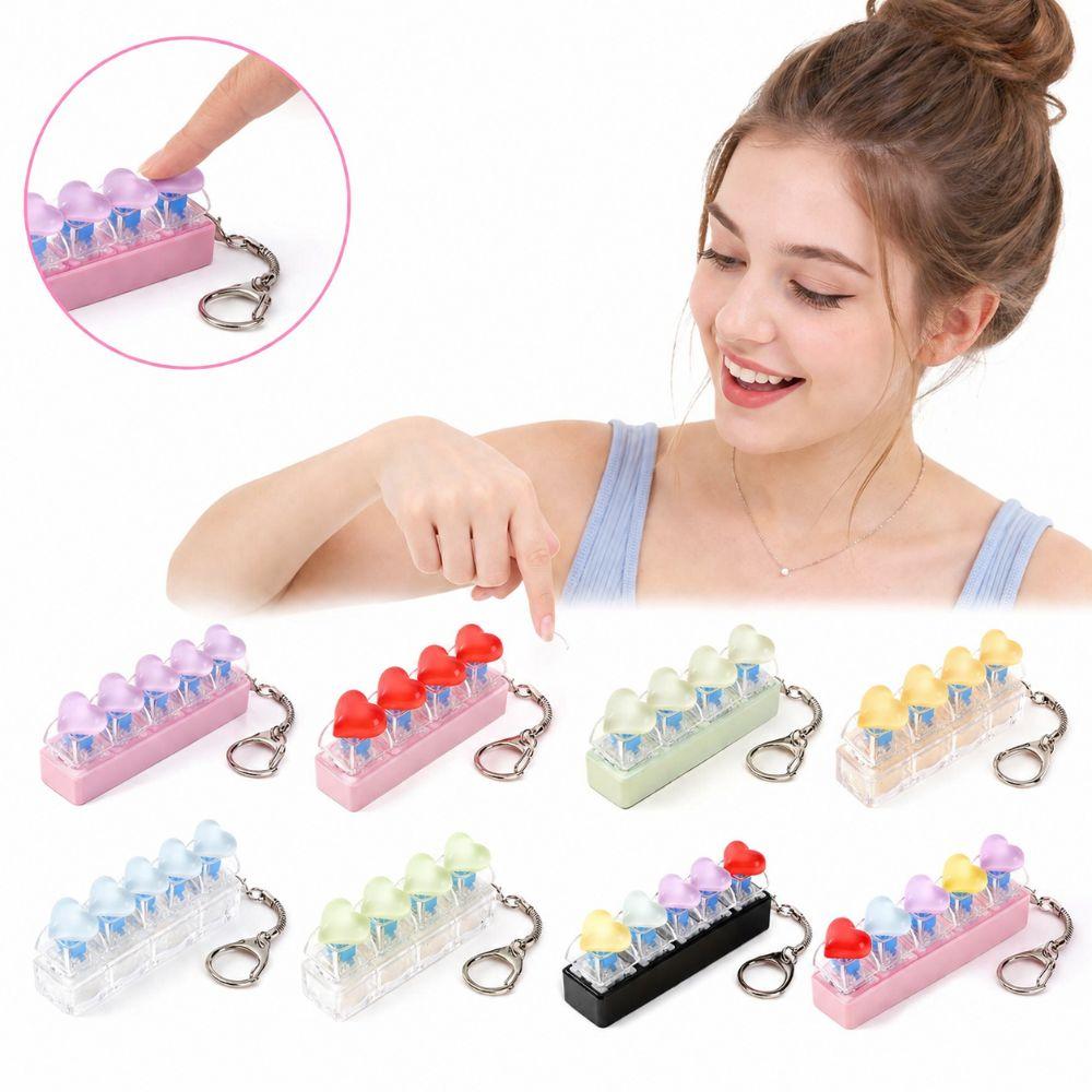 4 Keys Clickable Button Fidget Toy Decompression Fidget Keychain Bag Charm