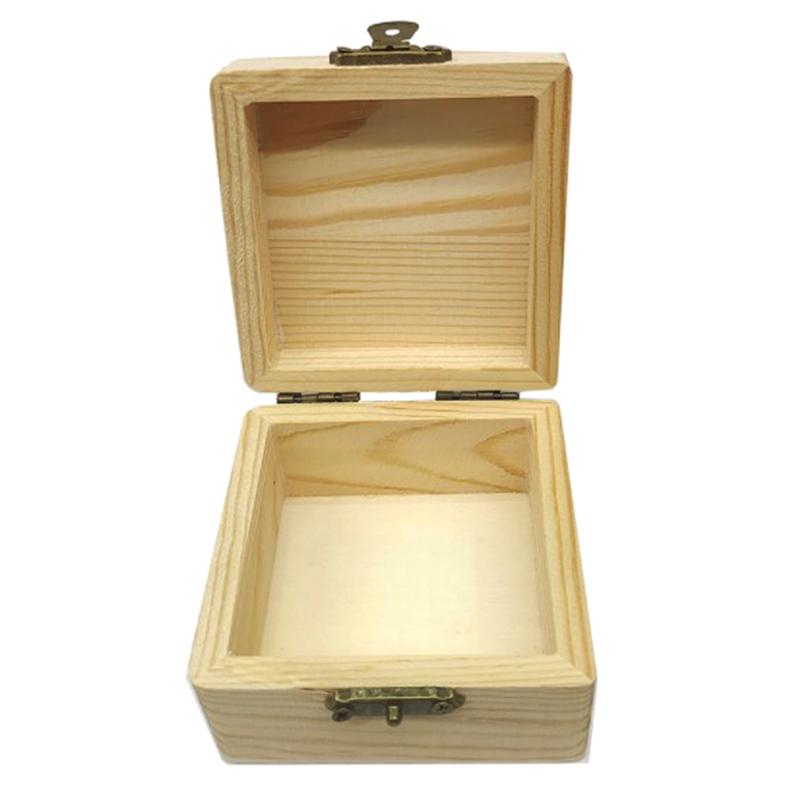Пустая квадратная форма, незавершенная деревянная подарочная коробка для ювелирных изделий для детей, принадлежности для рукоделия, деревянная шкатулка из сосны, винтажный подарочный кошелек, ремесло