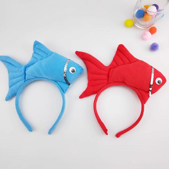 Повязка на голову в виде золотой рыбки, обруч для волос в виде рыбки, регулируемая повязка на голову, реквизит для косплея, вечеринки, дня рождения, принадлежности