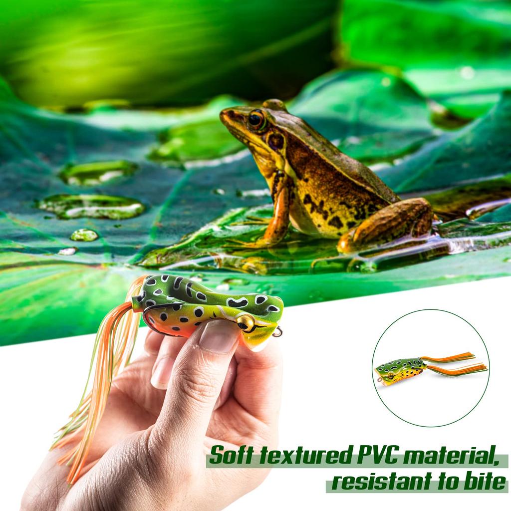 Goture Приманка Лягушка Поппер Тип 10 Штук Набор Приманок Мягкая Приманка Лягушка Приманка Лягушка Змееголов Приманка для Рыбалки Искусственная Приманка Ловля Басса Морская Пресноводная