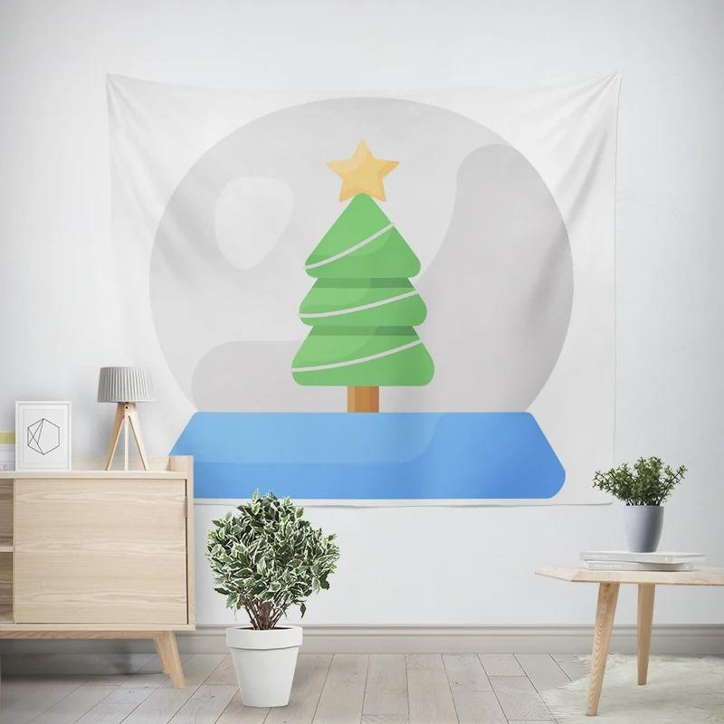 Рождество Новый год Хрустальный шар Снеговик Рождественская елка Узор Гостиная Спальня Декоративный гобелен