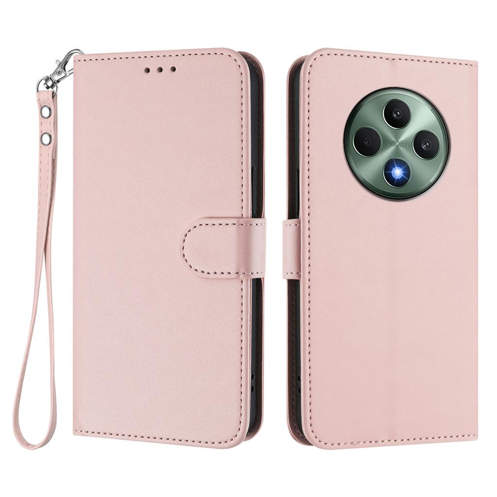 Для Oppo Reno12 F 4G/Oppo Reno12 FS 5G/Oppo Reno12 F 5G Кожаный чехол Кошелек Подставка Чехол для телефона с ремешком на запястье
