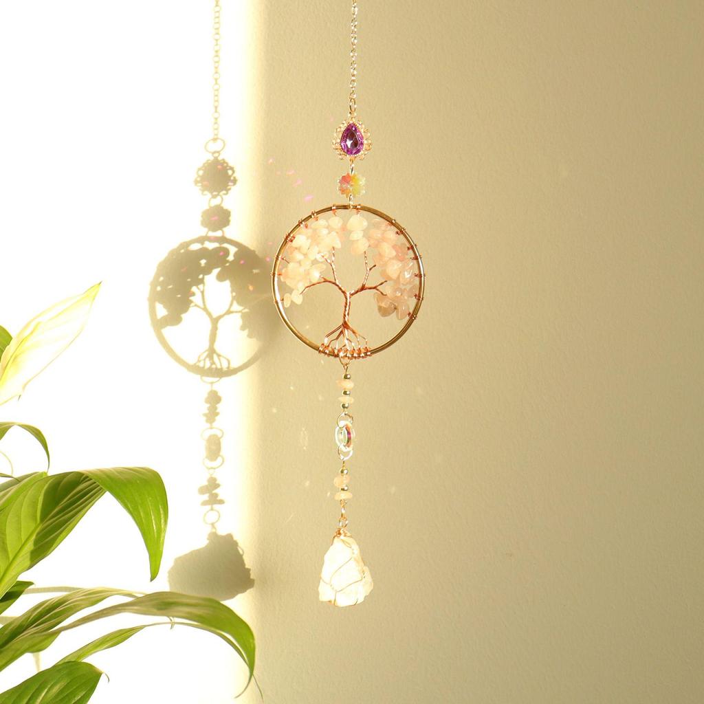 Amethyst Life Tree Dream Catcher Car Ornament Wind Chime T133