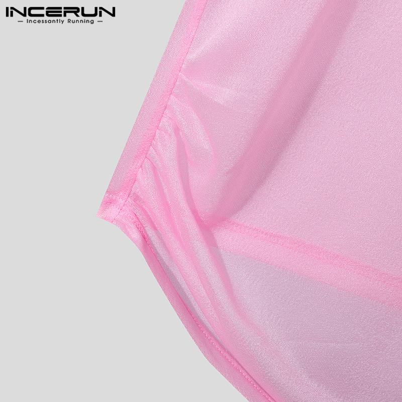 INCERUN Мужские прозрачные майки без рукавов, прозрачный жилет для вечеринок и клубов