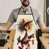 Creative Print Kitchen Apron Fashion Household Cooking Apron Adjustable Waterproof Easy Clean Apron for Home Kitchen Baking