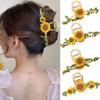Sunflowers Hair Claw Hairpin New Vine Stripes Hair Clips Women Ponytail Hair Accessories Summer Fashion Hair Crab