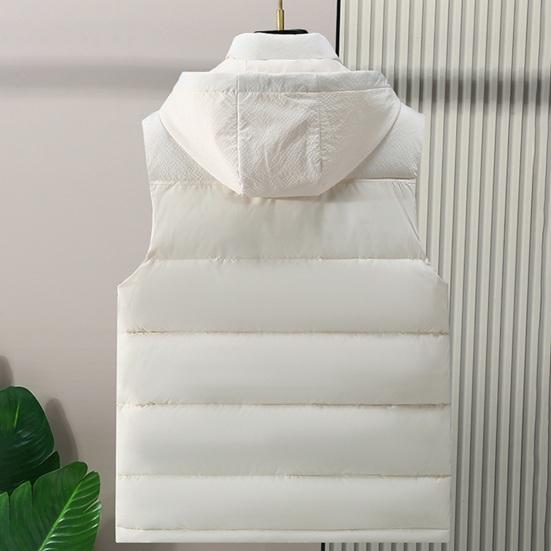 Мужской зимний жилет с капюшоном без рукавов, толстый однотонный кардиган с подкладкой, ветрозащитный, теплый, гладкий, с карманами, на шнурке, мужской зимний жилет, пальто