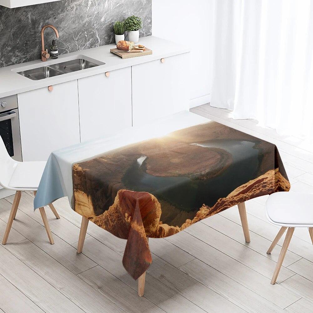 Скатерть «Гранд-Каньон» с природными пейзажами, украшение для ресторанного стола, противообрастающая водонепроницаемая прямоугольная скатерть