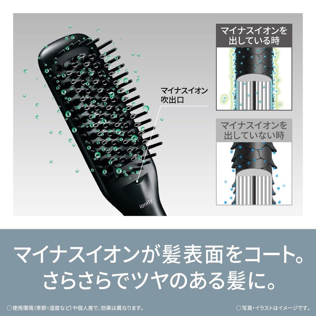 Panasonic Brush Iron Straight Ionity Negative Ion Тонкая щетка Совместимость с зарубежными странами Черный EH-HS21-K