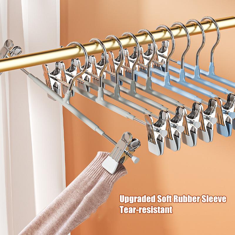 Вешалки для брюк с зажимами 5 шт. Регулируемые вешалки для юбок для женщин Нескользящая вешалка для брюк для джинсов Вешалки для одежды для брюк