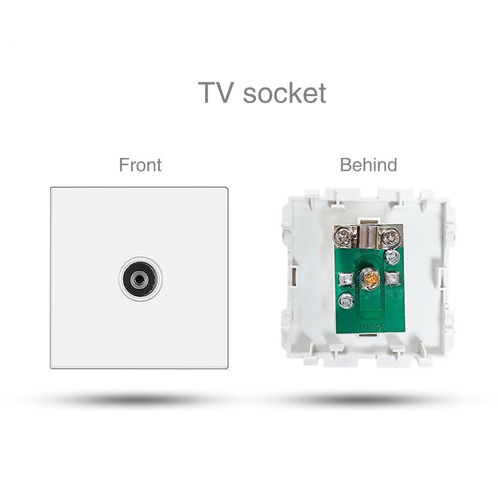 Сенсорный выключатель света из закаленного стекла, белый европейский стандарт, немецко-французская настенная розетка с USB-выключателем, модуль RJ45, комбинация «сделай сам»