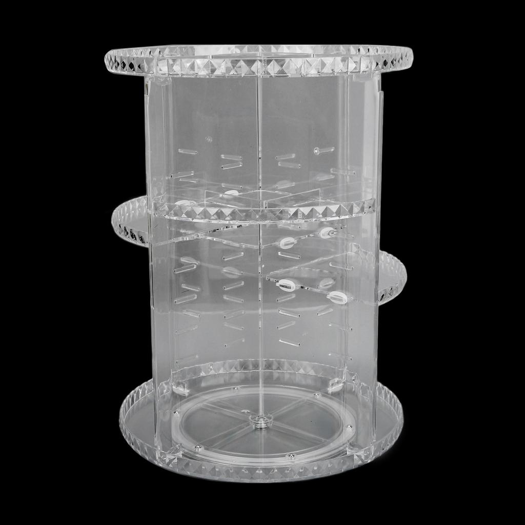 360 Degree Rotation Rotating Makeup Organizer Transparent Stable Base Cosmetic Storage Box for Lipstick Skincare