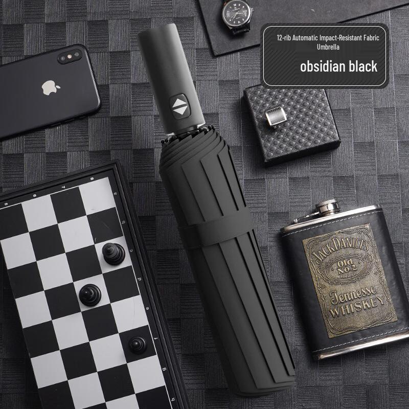 WH Fully Automatic Folding Umbrella for Rain and Sun